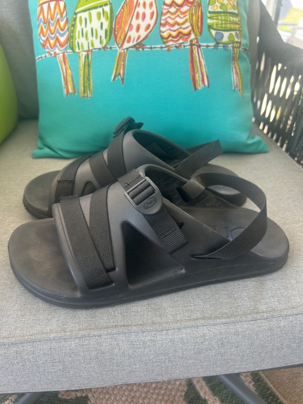 Chaco Black Strappy Slide Sandals